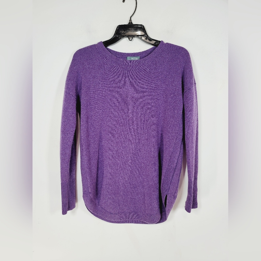 GRIFFIN Purple Cashmere Women's Sweater, Size Small